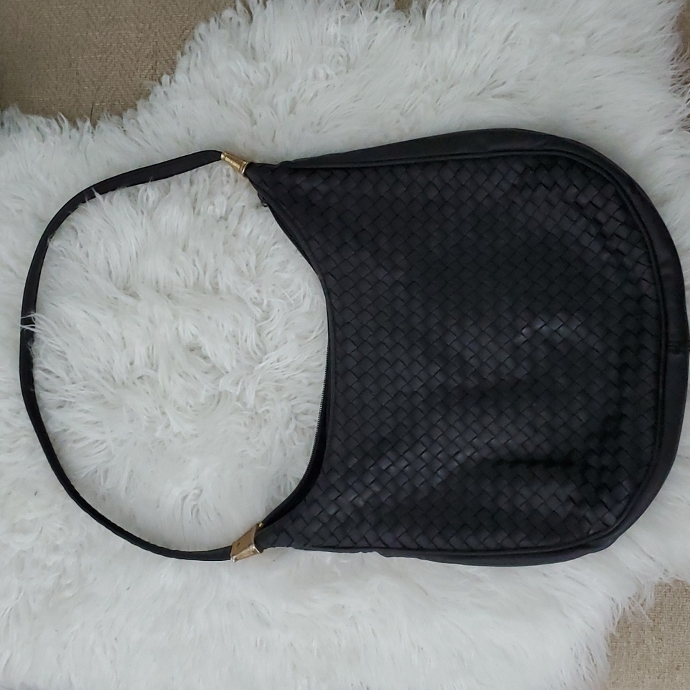 Vintage Braided Leather Shoulder Bag Purse